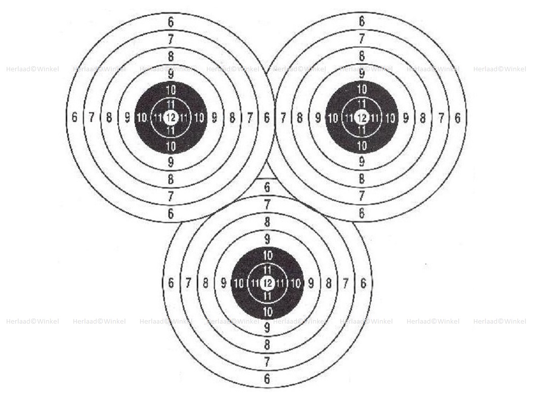 .TM 3 BULLSEYE Airgun Paper Targets 11x11 centimeter content 100 pieces